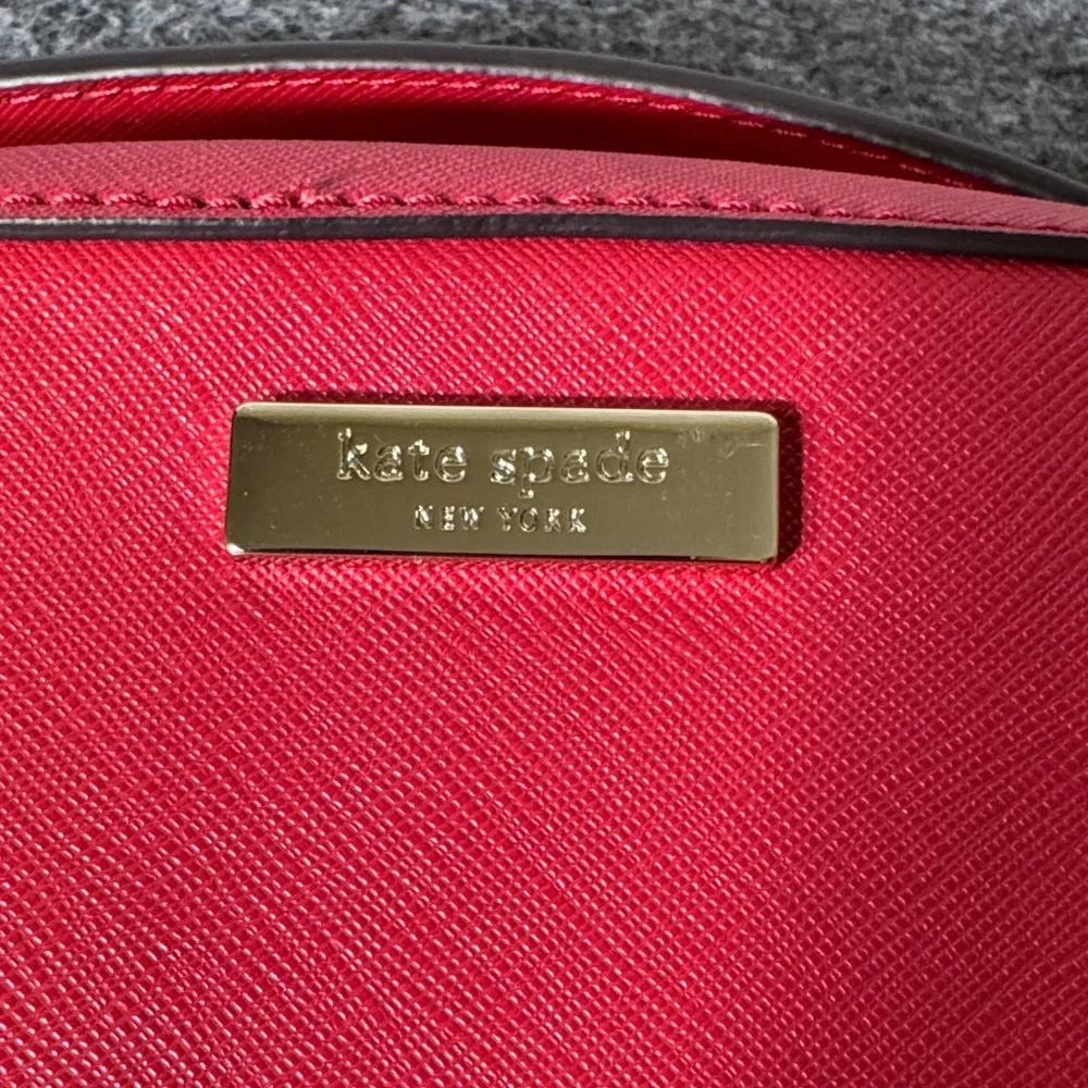 Kate Spade New York‎ Red Saffiano Leather Crossbody Bag Gold Hardware